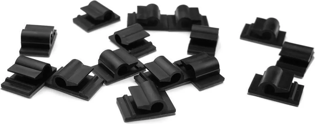Set 50 Morsetti Cavi Autoadesivi 13x21mm | Cable Management Pro Nero - 2