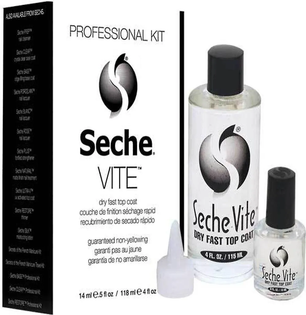 Seche Vite Dry Fast Top Coat Kit de Finition Vernis 115ml et 14ml