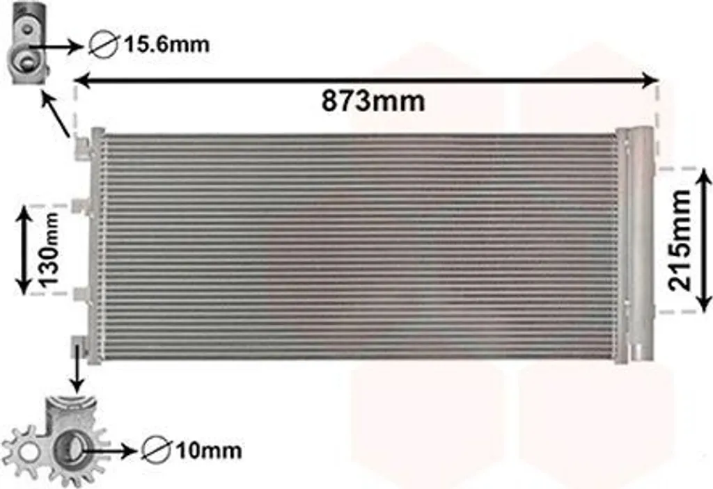 Condenseur de clim VAN Wezel (43005475) pour Renault, Nissan et Opel
