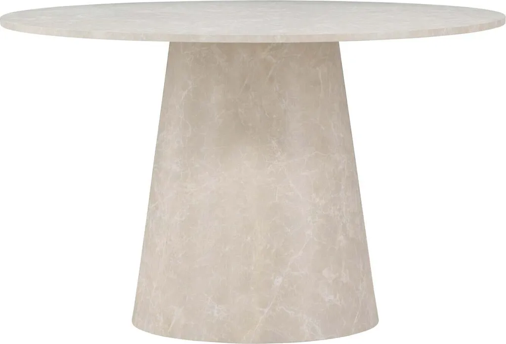 Table à manger ronde grise 120 cm design effet marbre pour 4-6 pers
