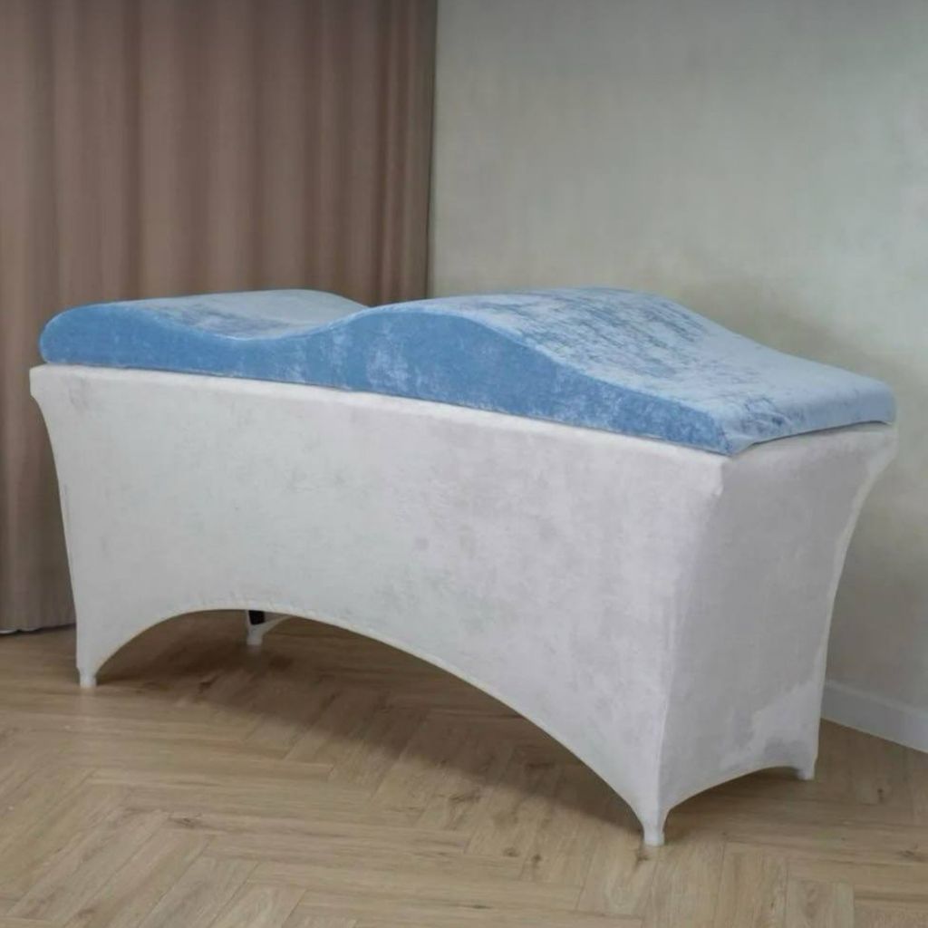 Wellen-Matratze (curved lash bed topper) mit Memory-Schaum und velours Bezug | Für Wimpernverlängerung, PMU & Kosmetikbehandlungen | 190x70 light...