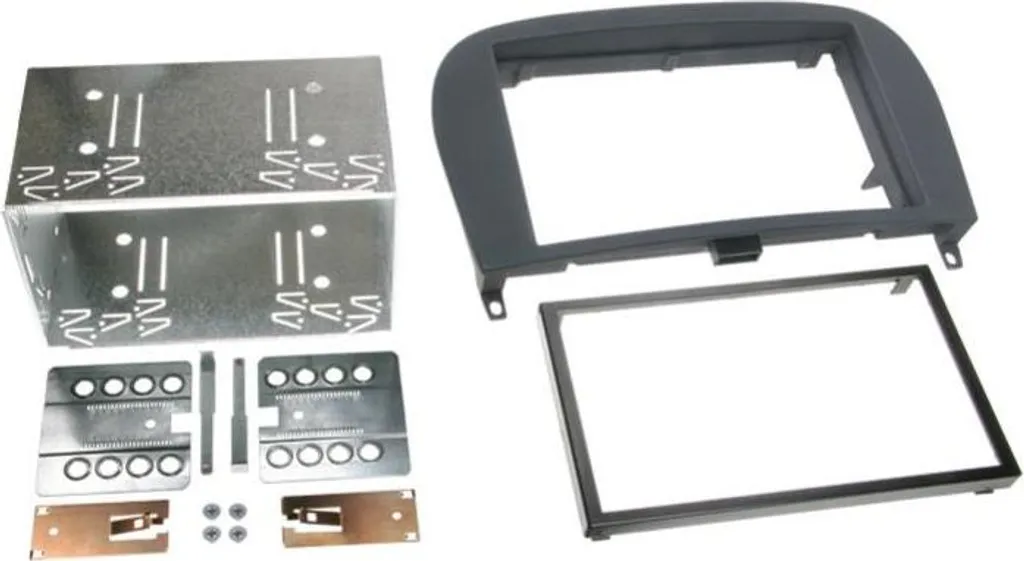 Adaptateur 2-DIN Mercedes SL R230 fini soft touch noir anti-rayures