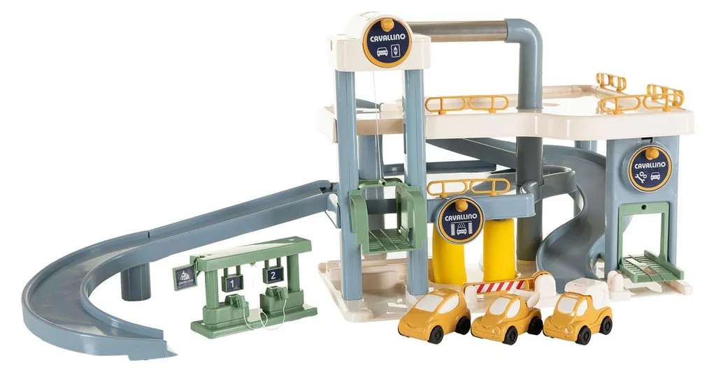 Garage Cavallino Luxe Pastel 3 Niveaux avec Ascenseur et Voitures Incluses