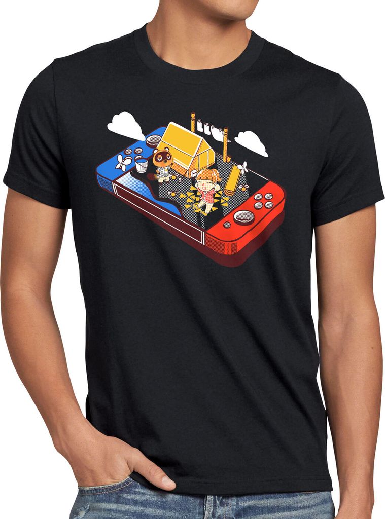 A.N.T. Crossing Pocket Herren T-Shirt animal videospiel horizons