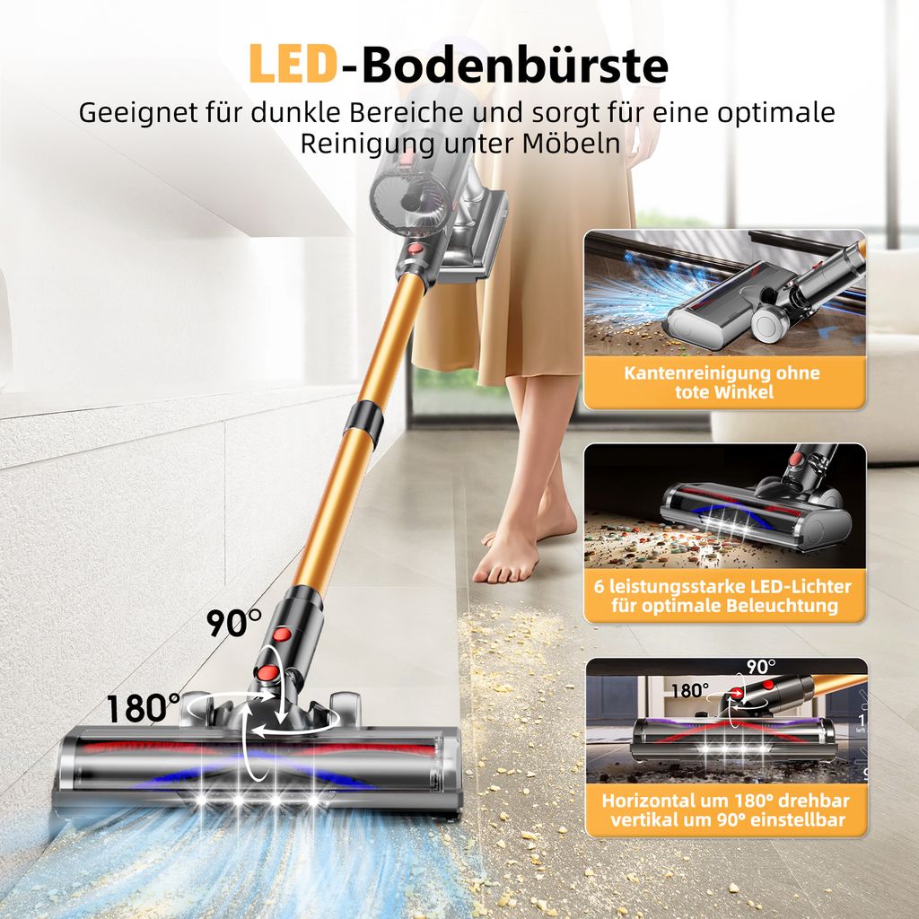 Portreen Akku Staubsauger, 65000PaStaubsauger kabellos mit Produktbild 9