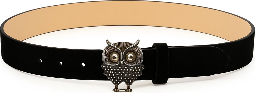 Ledergürtel Eule aus echtem Leder mit Eulen Motiv von collezione alessandro