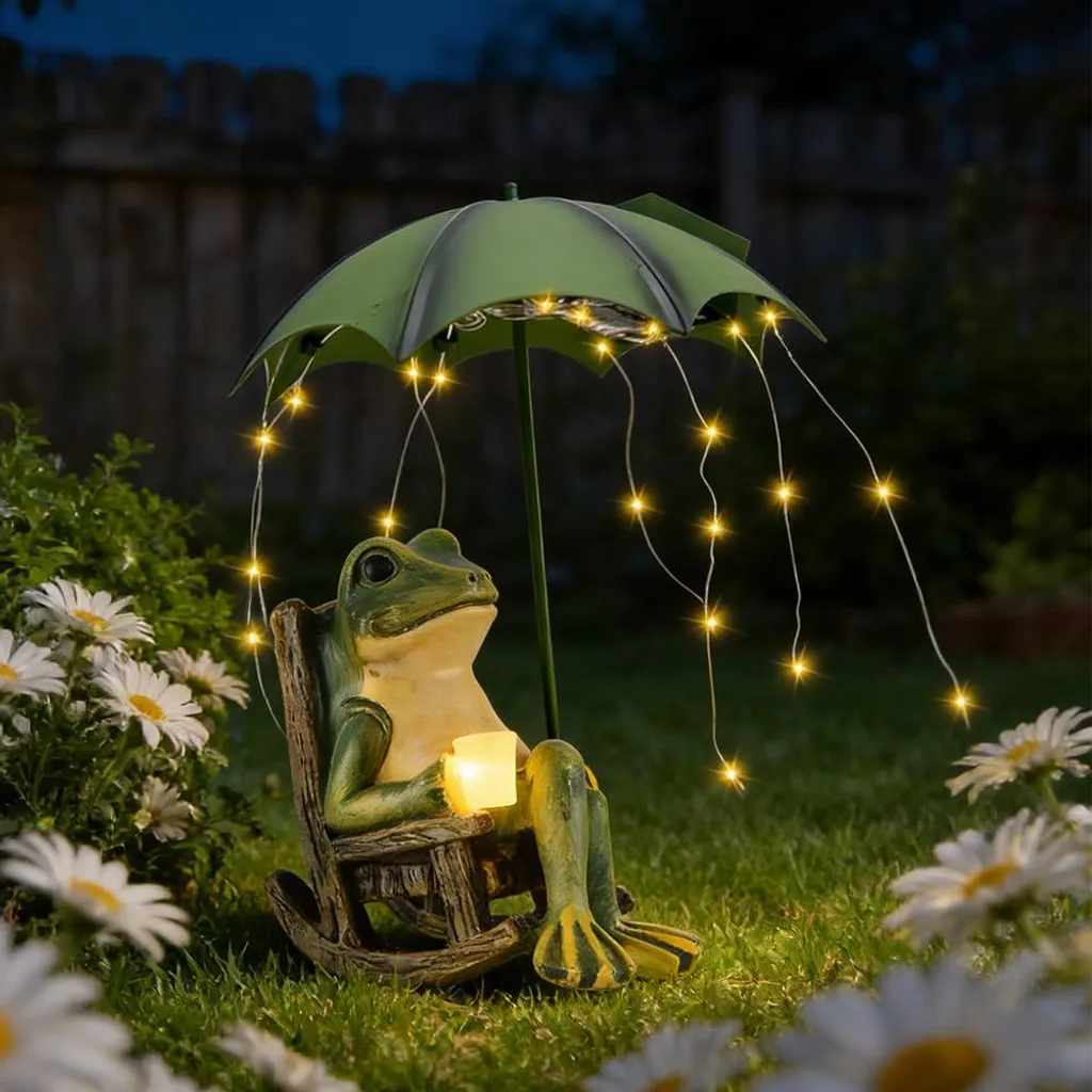 Luminaire Solaire de Jardin Grenouille Étanche IP65 Décoration Extérieur