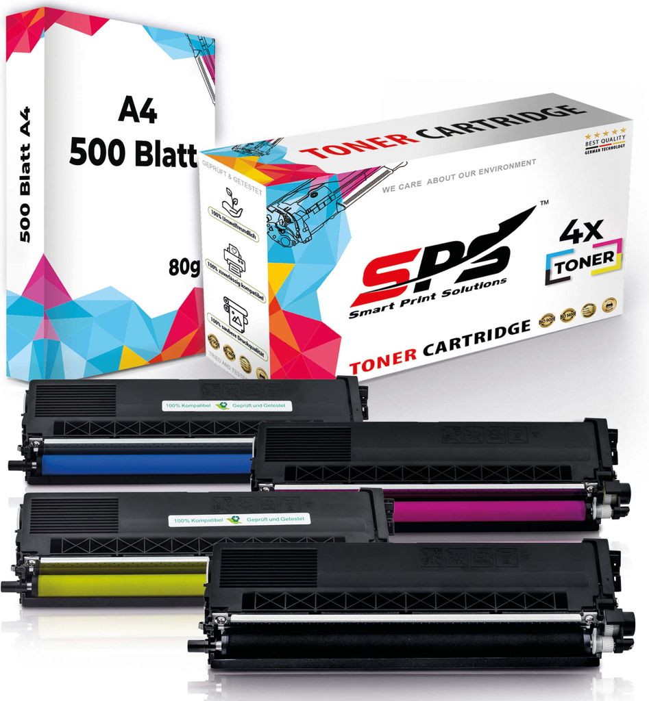 4x Toner TN-325BK TN-325C TN-325Y TN-325M kompatibel für Brother MFC-9970CDW + DIN A4 Druckerpapier 500 Blatt