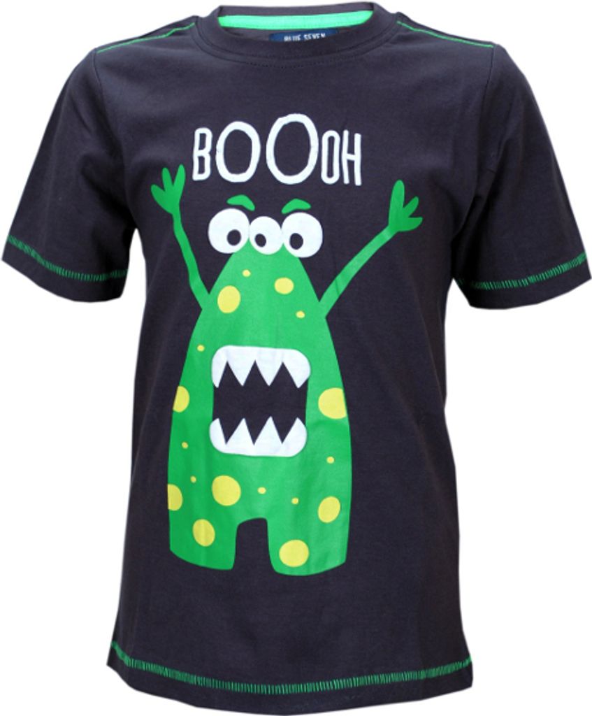 BLUE SEVEN Jungen T-Shirt Monster Braun Gr. 98 – Kinder Kurzarmshirt