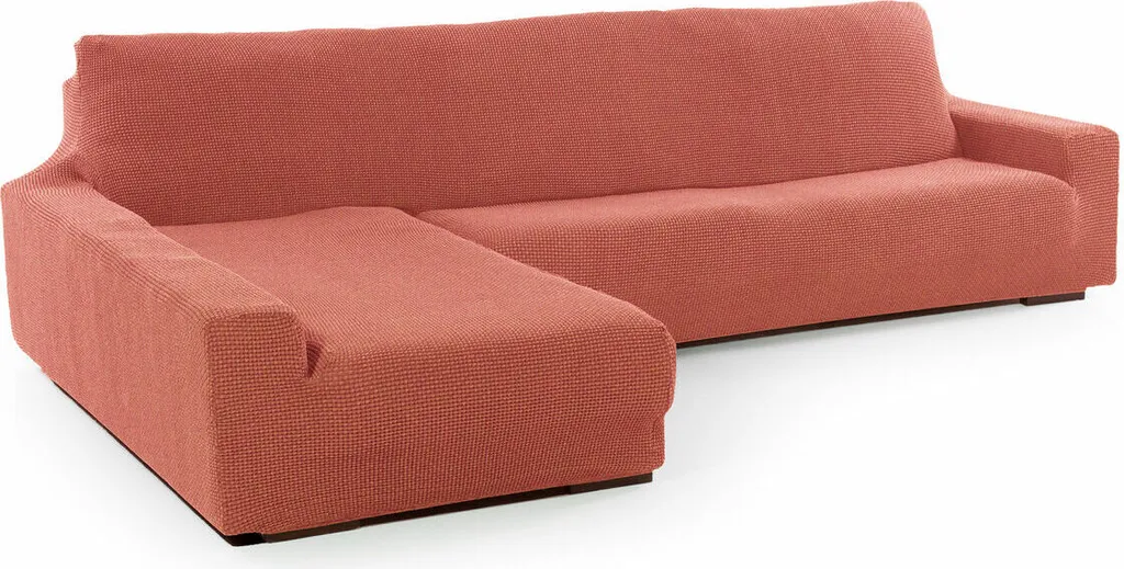 Copridivano Elastico SOFASKINS Corallo per Penisola a Sinistra 210-340 cm