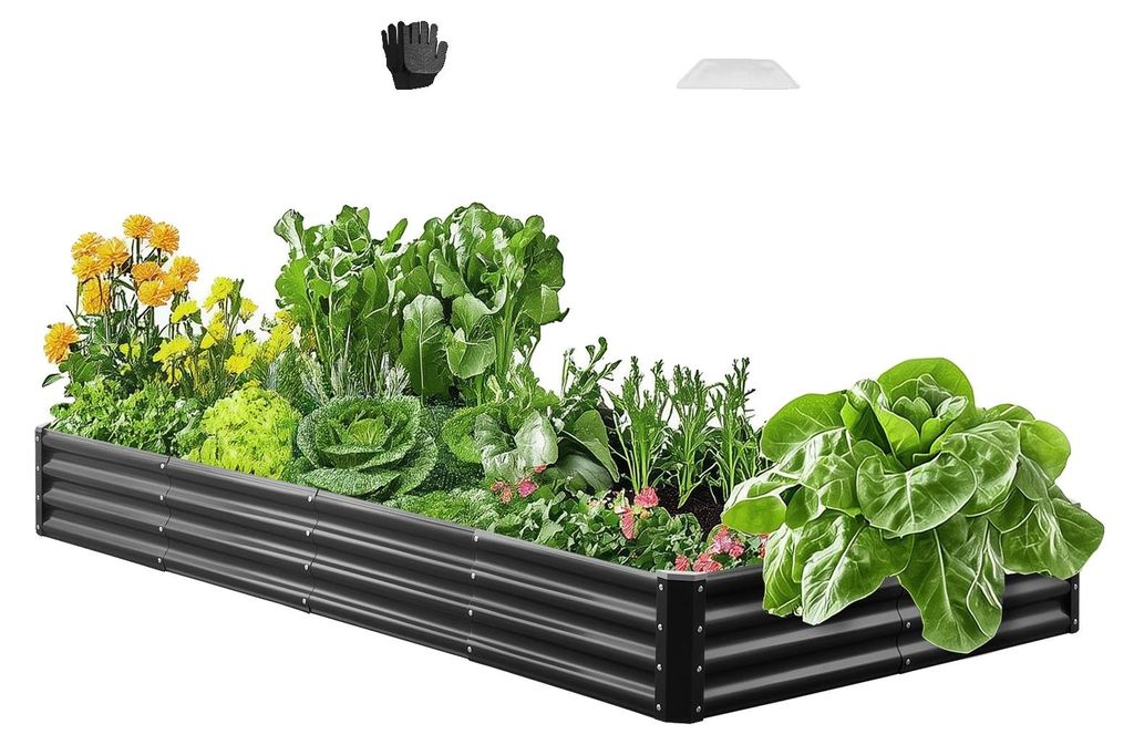 VEVOR, jardinera elevada de metal, 2395 x 1200 x 280 mm, Imagen del producto 