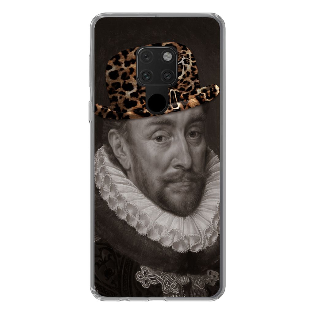 MuchoWow Handyhülle Schutzhülle Hülle für Huawei P40 Lite Wilhelm von Oranien - Pantherdruck - Alte Meister Silikon Softcase Handy Hülle - H...