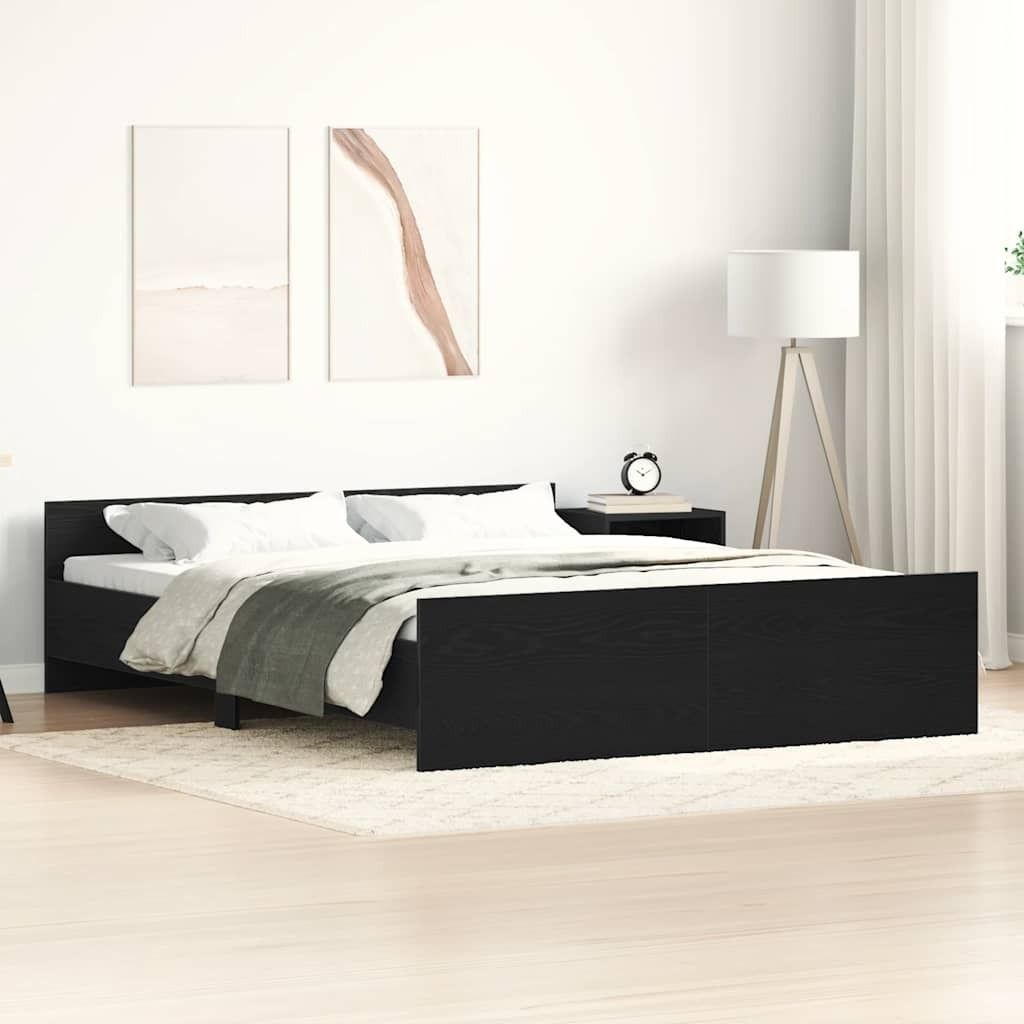 Maison Exclusive - Bettgestell ohne Matratze Schwarz Eichen-Optik 160x200 cm