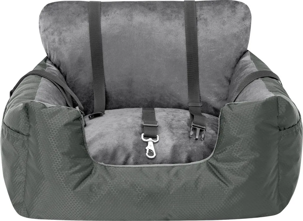 Siège auto chien HIPET rembourré et imperméable - Confort Premium Gris