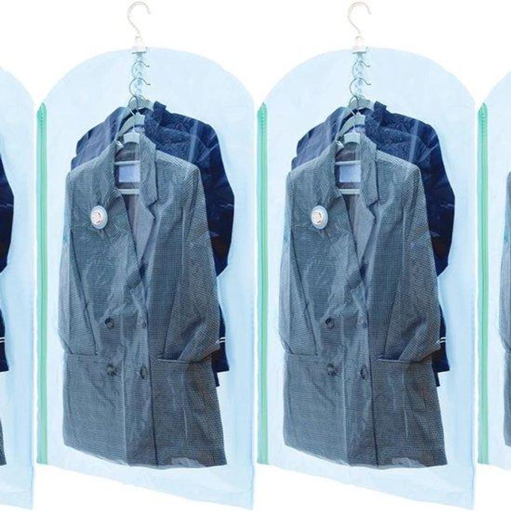 Famanu Vakuum Aufbewahrungsbeutel für Kleidung - 4er Set kurz 105x70cm - Vakuum Taschen für Anzüge, Jacken oder Kleider - Platzsparende Aufbewah...