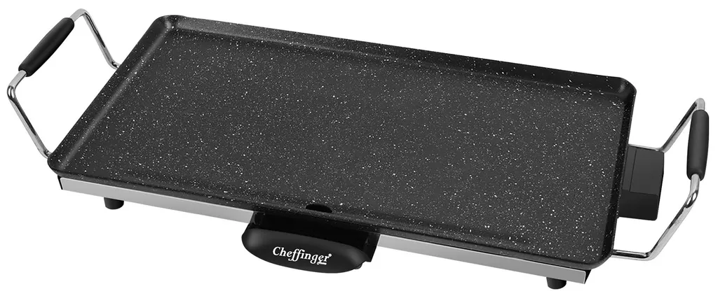 Cheffinger Plancha Électrique Noire avec Revêtement Antiadhésif Haute Qualité