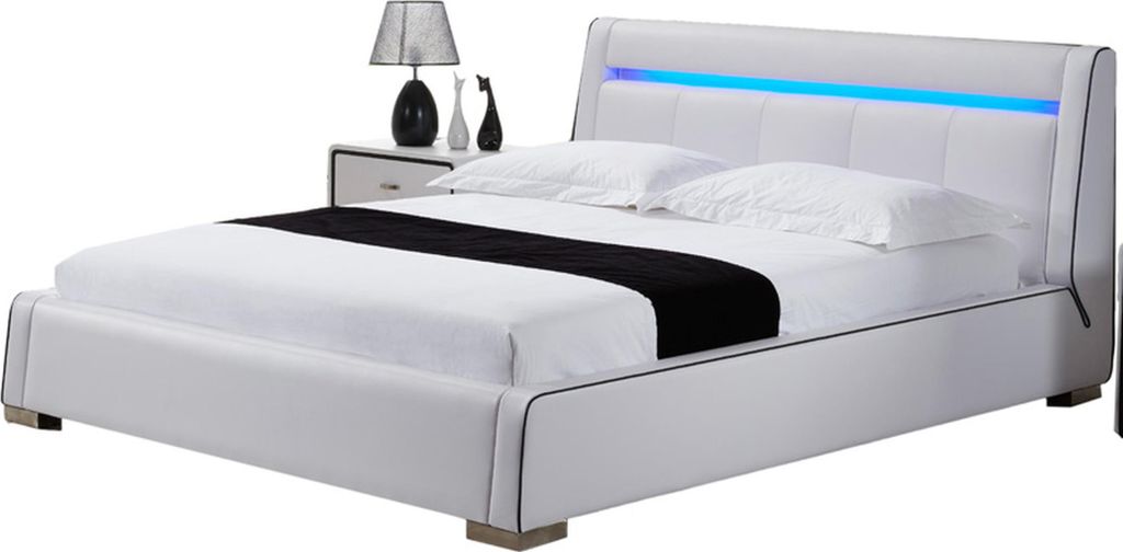 Design Leder Bett Doppel Ehe Modernes Hotel Gestell Luxus Schlaf Zimmer Betten