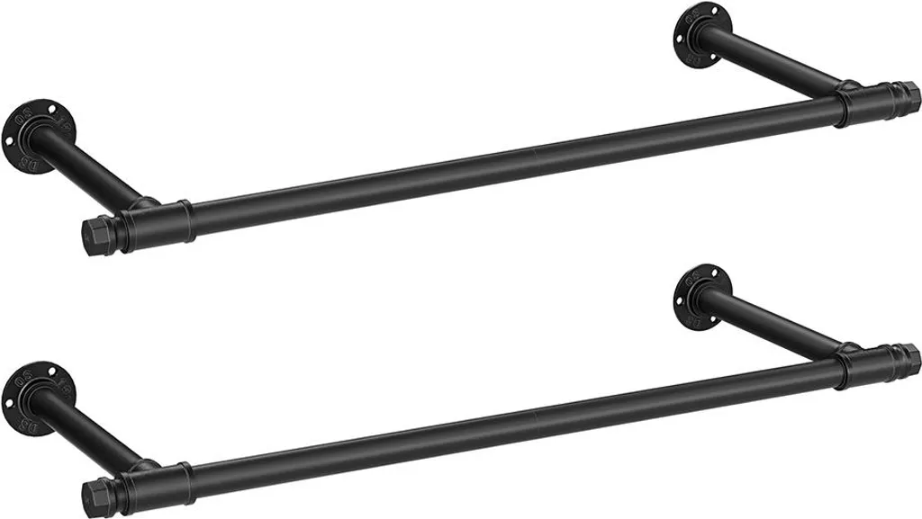 Set 2 Appendiabiti da Parete Industriali Neri 84cm | Araldi Salvaspazio