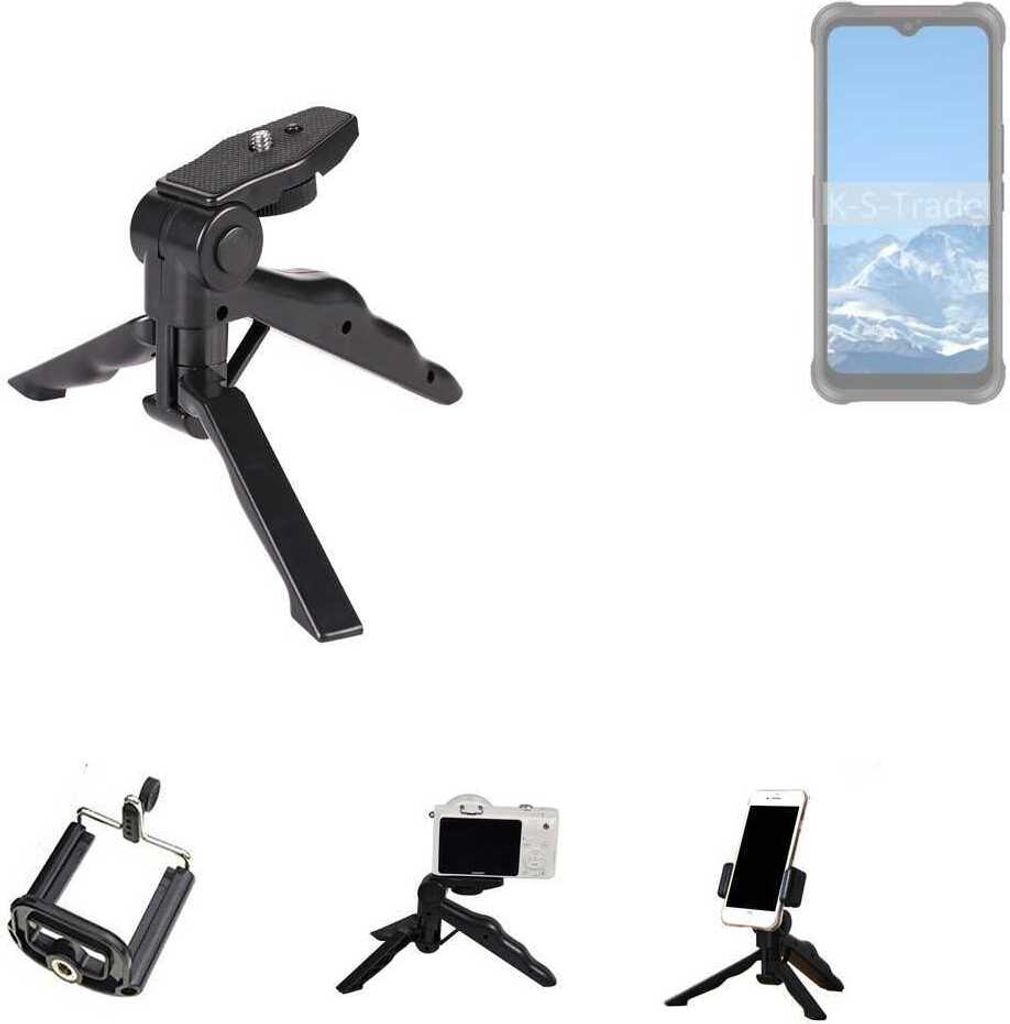 K-S-Trade Stativ Tisch-Ständer Dreibein Handy-Stativ Ständer kompatibel mit AGM Glory Pro Mini-Stativ Smartphone Tripod Handy-Stativ aus Plastik