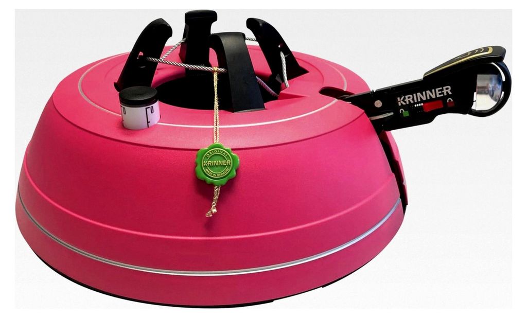 Sonderedition Weihnachtsbaumständer Premium L PINK mit Fußpedal- und Einseiltechnik für Baumhöhe bis 2,7 m, hergestellt in Deutschland