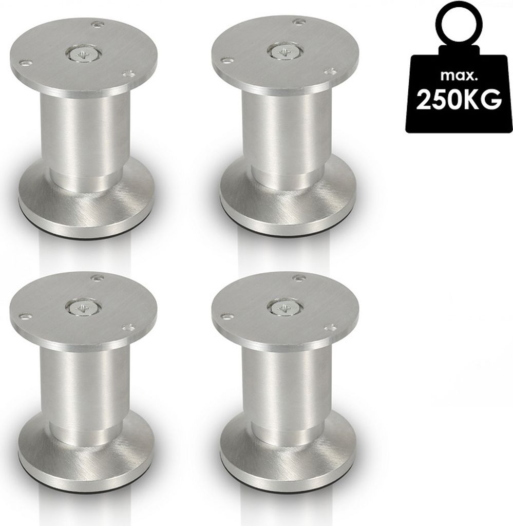 4X Möbelfüße Couch Stützfuß Verstellbar Schrankfuß Schrank Sofafuß Bettfüße-Aluminium-180mm