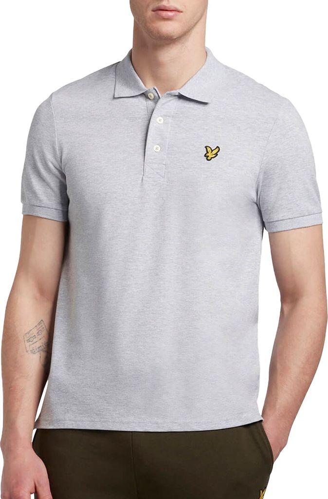 Lyle & Scott Polo grau melierte Baumwolle
