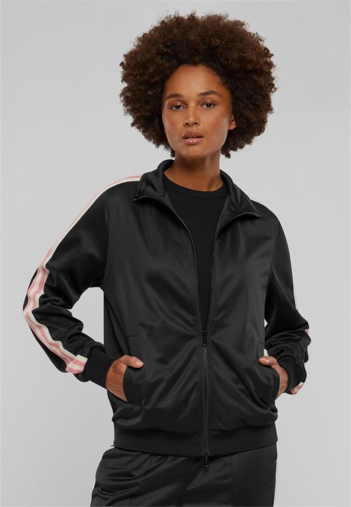 Urban Classics TB6189 | Ladies Retro Track Jacket Trainingsjacke Damen - Farbe: Black - Größe: XS
