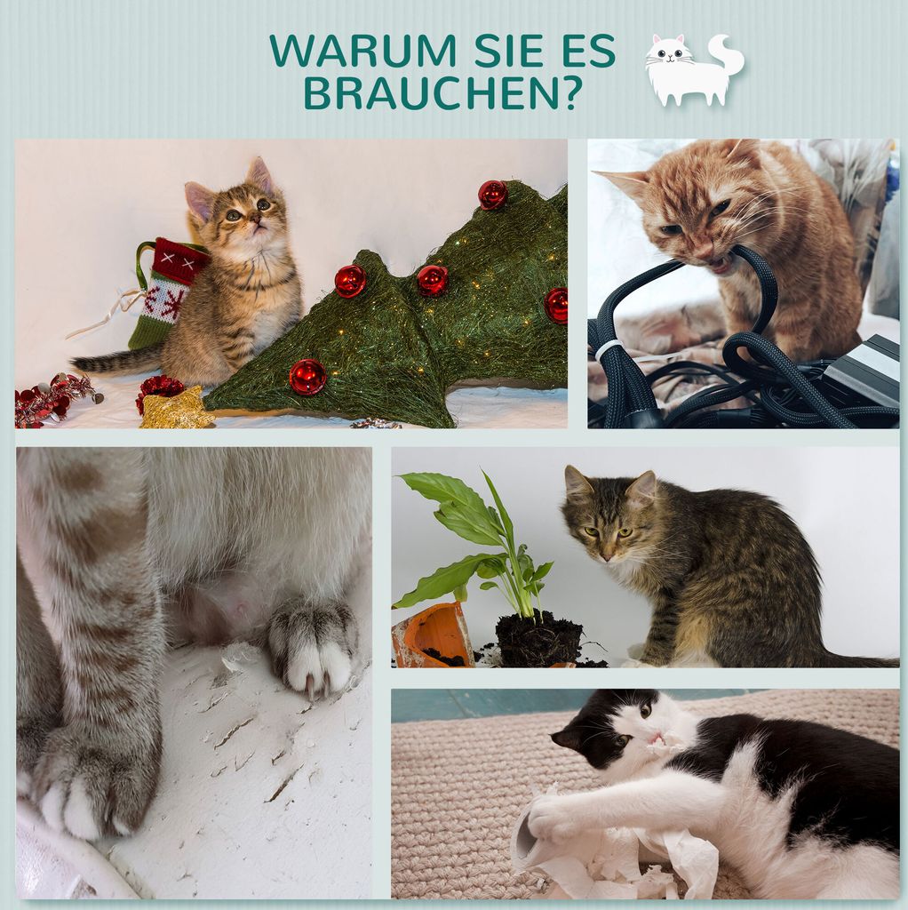 PawHut Wandkratzbaum Katzen-Kletterwand Kratzbaum Produktbild 6