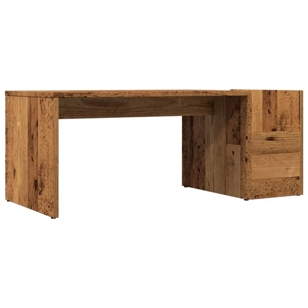 Tavolino Basso SYFAX 90x45x35 cm - Stile Industriale Legno Antico