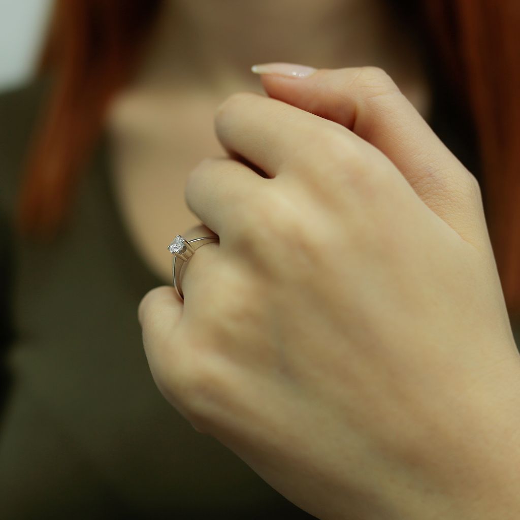 0,30 Carat Solitär Diamantring 14 Karat Weißgold - 52 (16,50 mm)