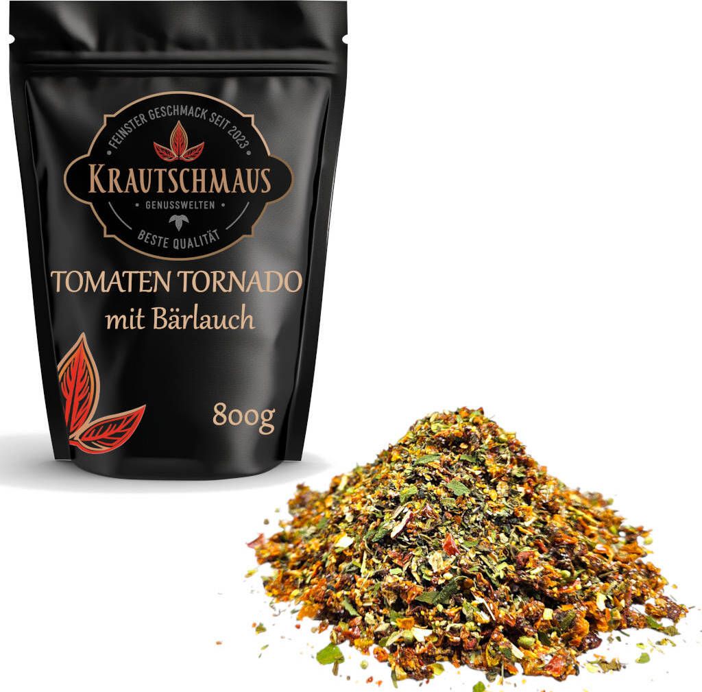 800g Tomaten Tornado mit Bärlauch & Schwarzkümmel 800g von Krautschmaus, schonend getrocknet, voller Geschmack
