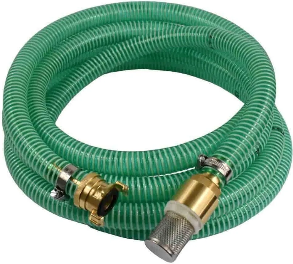 Tuyau d'aspiration 20m armé 25mm avec crépine et clapet de protection