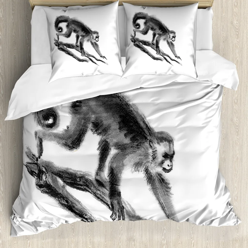 Set Letto Matrimoniale ABAKUHAUS Jungle Monkey Dimgrey 200x200