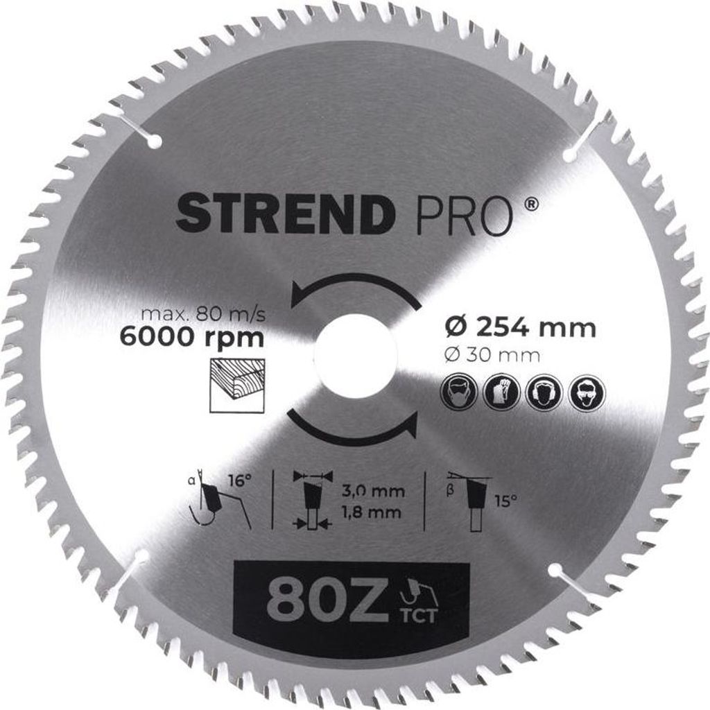 Disco Strend Pro TCT 254x3.0x30/20 mm 80Z, per legno, per Immagine del prodotto 