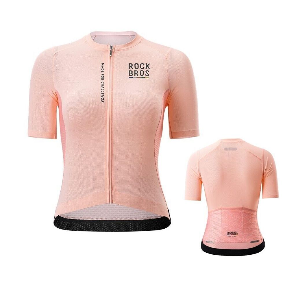 ROCKBROS Road-to-Sky Damen Kurzarm Shirt Radtrikot Radsport Schnelltrocknend Rosa EU GR. XXXL