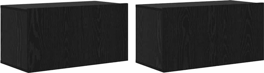 vidaXL TV-Schrankset 2 pcs Schwarz 60 x 30 x 30 cm Holzwerkstoff