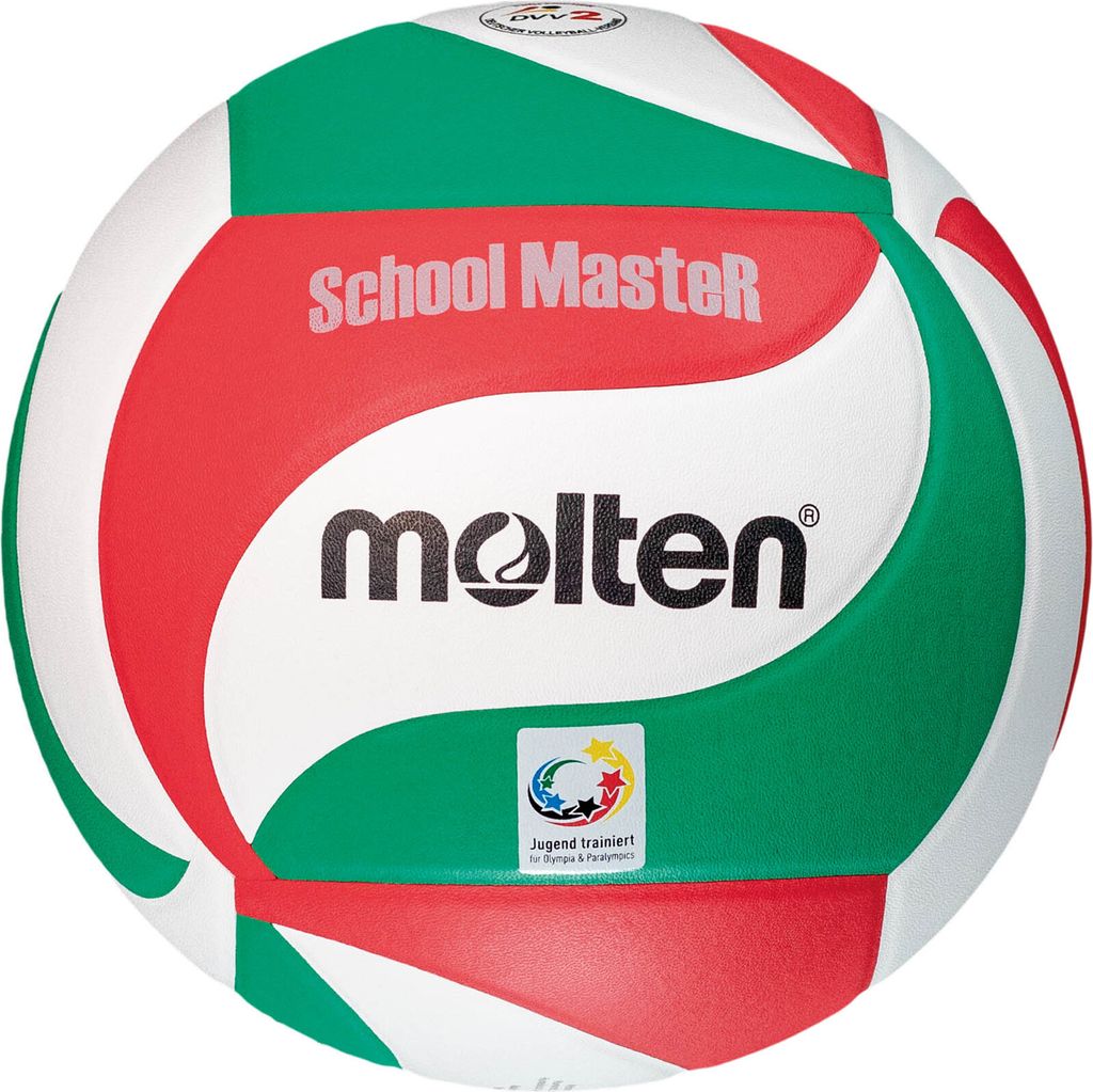 molten School MasteR Volleyball V5M-SM weiß/grün/rot 5