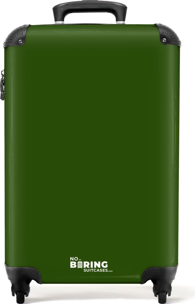 NoBoringSuitcases.com Koffer Handgepäck Trolley Rollkoffer Kleine Reisekoffer mit 4 Rollen - Grün - Einfarbig - Cabin Size < 55x40x23 cm & 55x4...