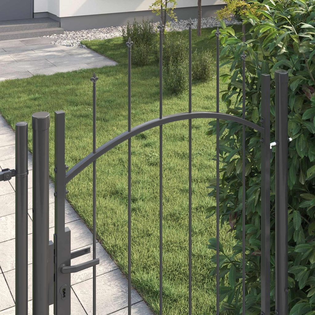 vidaXL Gartentor mit Schloss Woerden Grau 175 x 100 cm Produktbild 