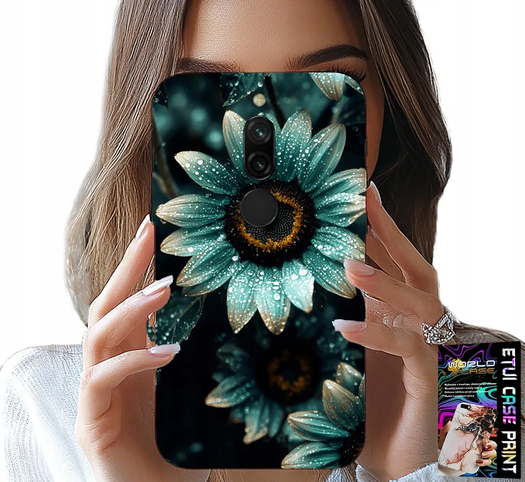 Cover Xiaomi Redmi 8 Fiori Blu - Eleganza Protettiva con Pellicola