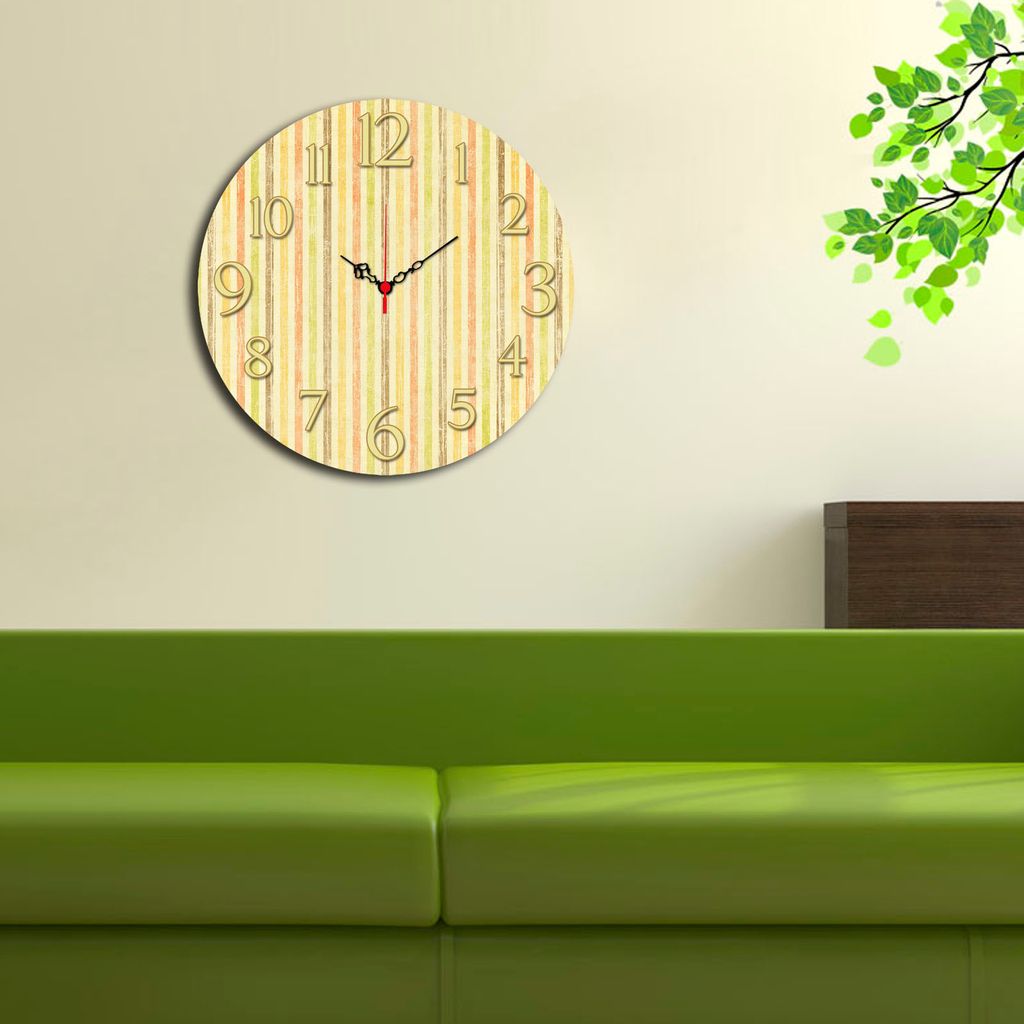 Opviq, Ms- HMA3129, Bunt, Wanduhren, 40 cm, 100% MDF Produktbild 