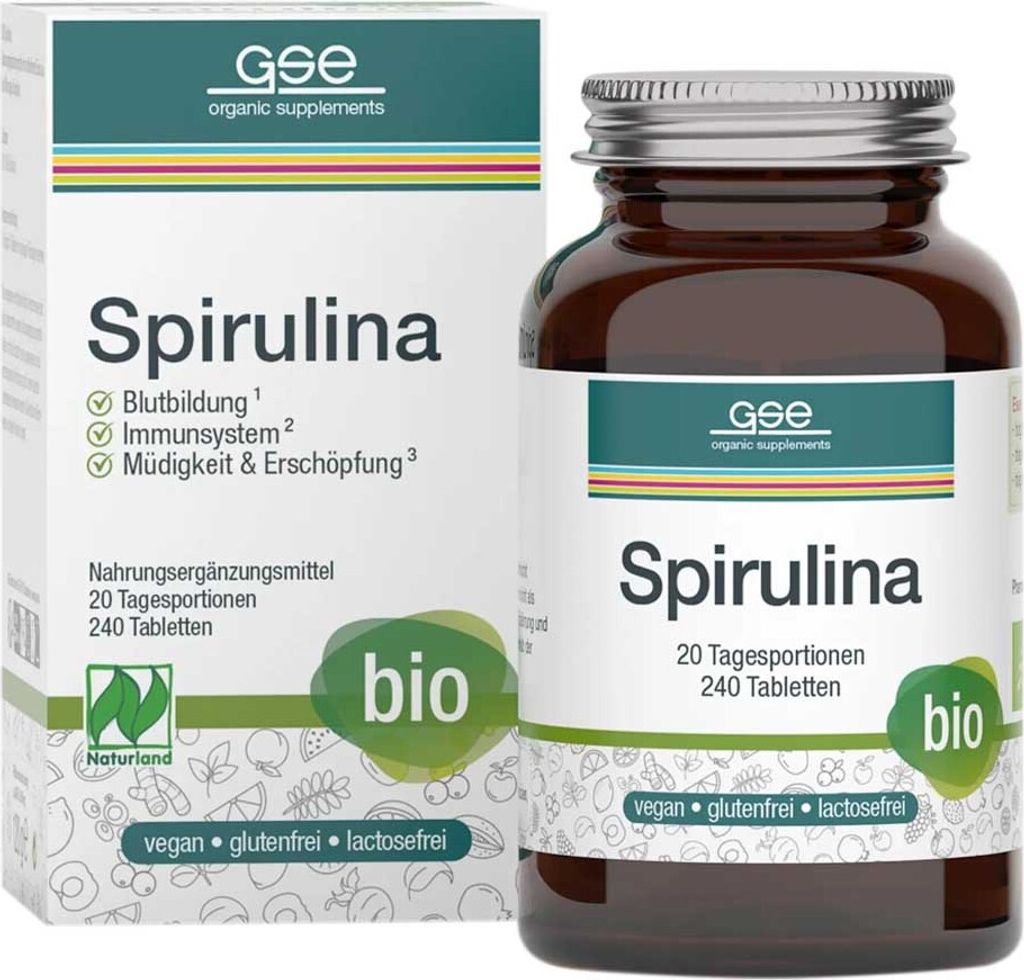 Gse Spirulina 500 mg  Naturland Tabletten 240 St Produktbild 