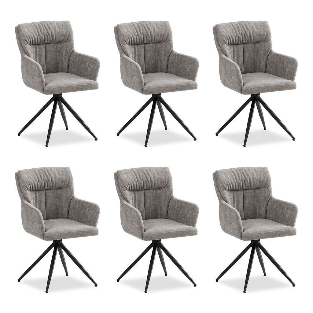 Homestyle4u Esszimmerstühle 6er Set drehbar Polsterstuhl Produktbild 