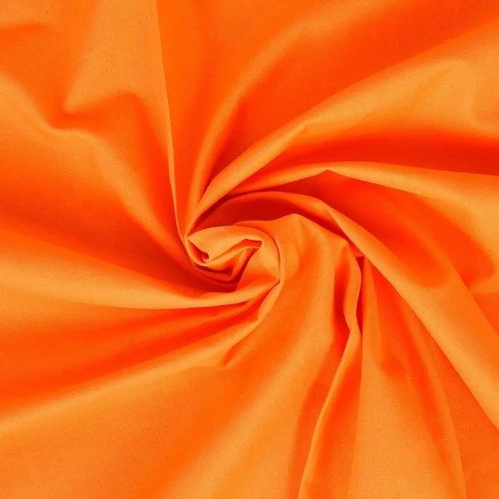 Ruban Coton Orange à Carreaux 10mm - 1 Mètre de Galon Pur Coton Doux