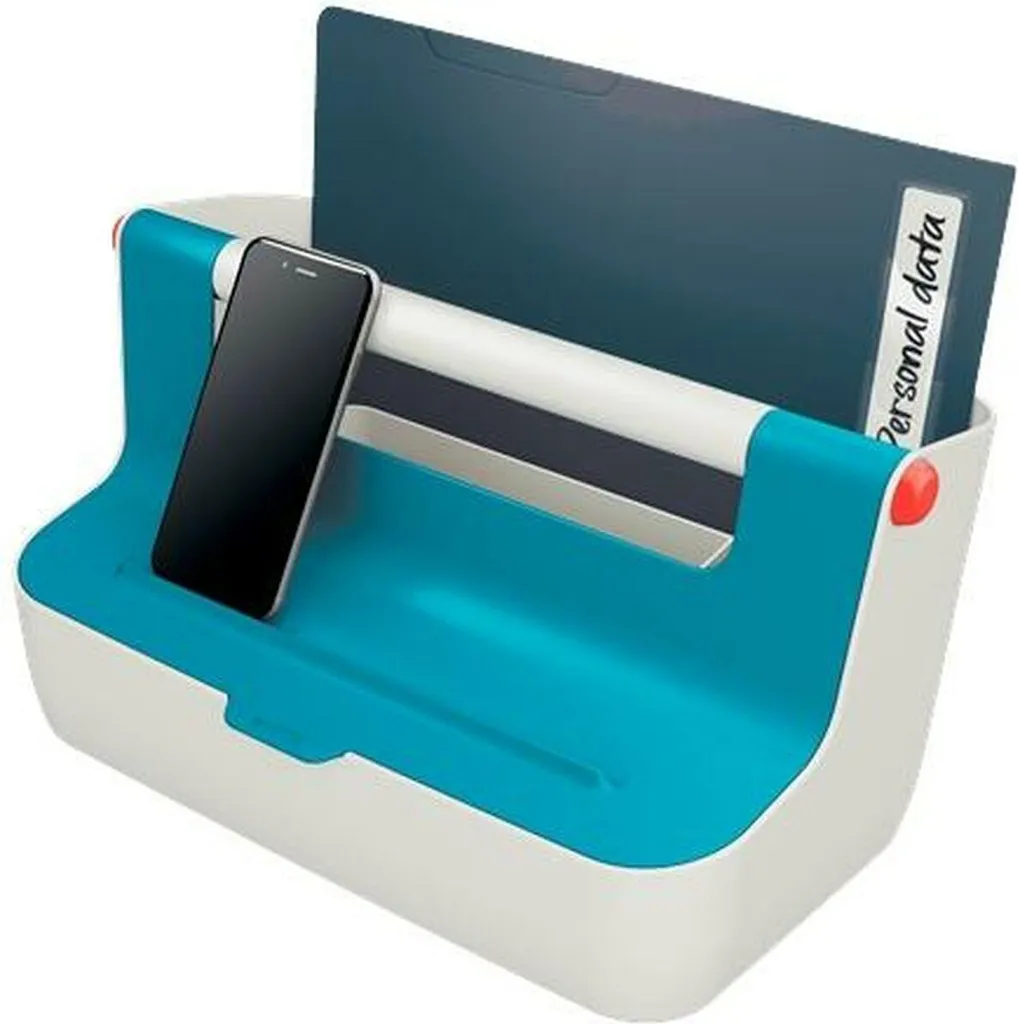 Organizer Leitz Cosy Blu in ABS - Soluzione Salvaspazio con Maniglia