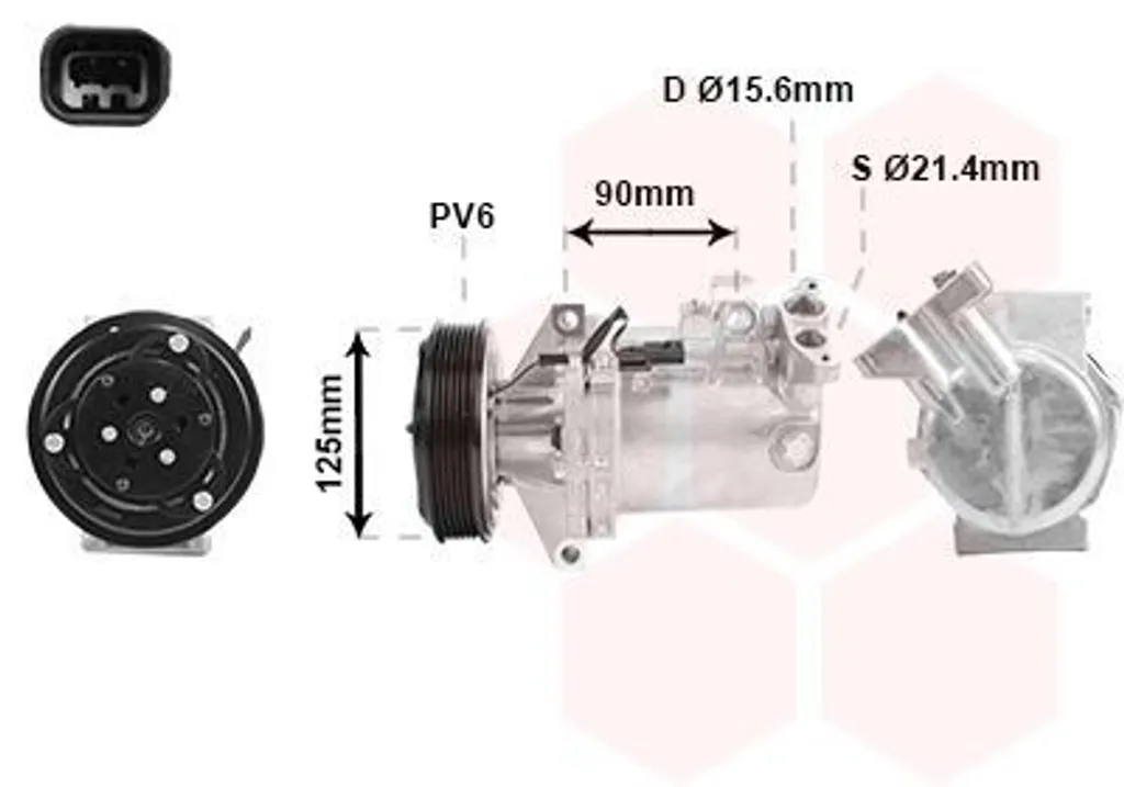 Compresseur de Climatisation pour Dacia Duster et Logan - Van Wezel 4300K495