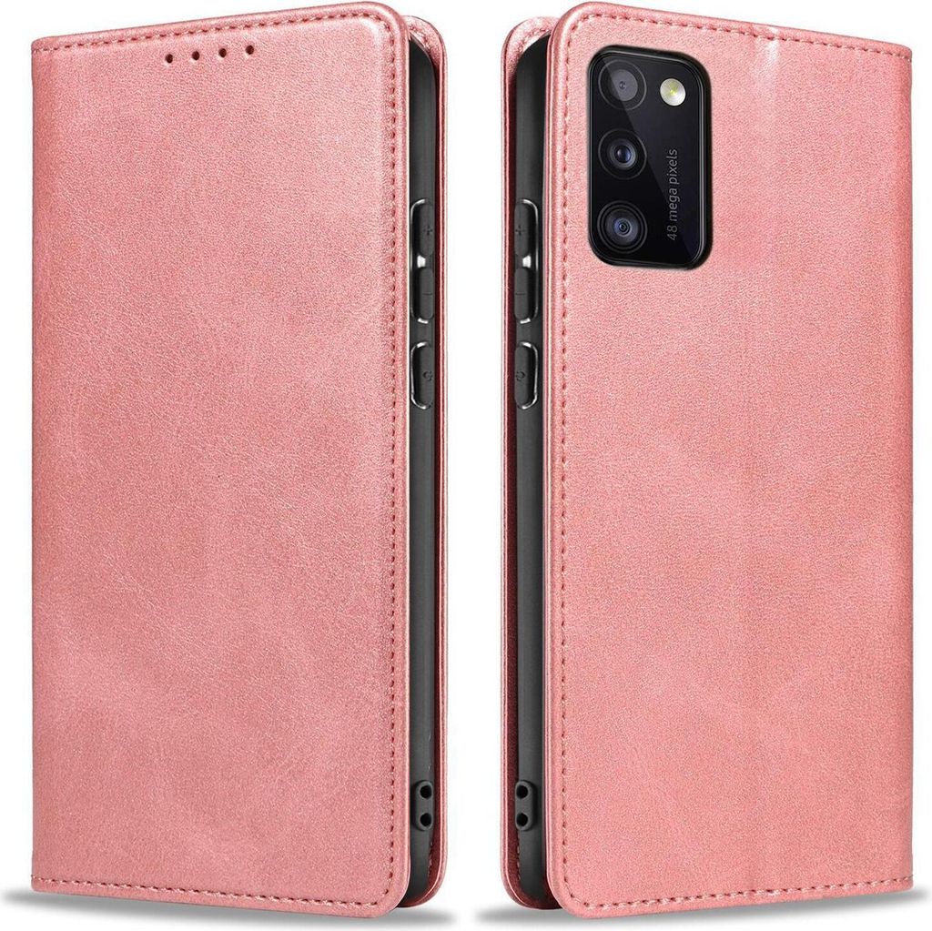 Handyhülle für Samsung Galaxy A41 Kunstleder Flip Cover Hülle Handytasche Case Kartenfach Farbe: Rosa