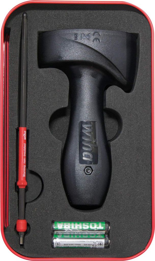 Wiha Drehmoment-Testgerät Torque QuickCheck Set 4-tlg. inkl. Adapterklingen, Batterien und Box 2,8 Nm