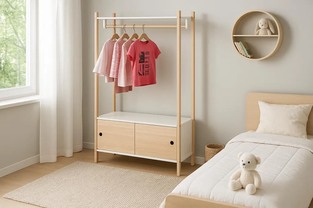 Solution de rangement chambre enfant : armoire ouverte 80x40x136 - 5