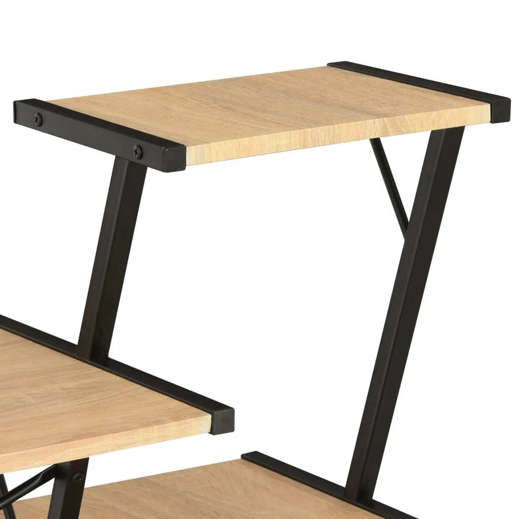 SYFAX™ Scrivania con Ripiano Nera e Rovere 116x50x93 cm - 3